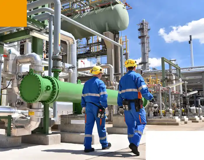 Workers in oil & gas facility